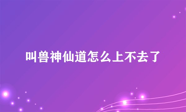 叫兽神仙道怎么上不去了