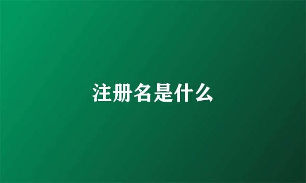 注册名是什么