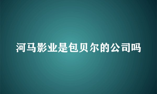 河马影业是包贝尔的公司吗