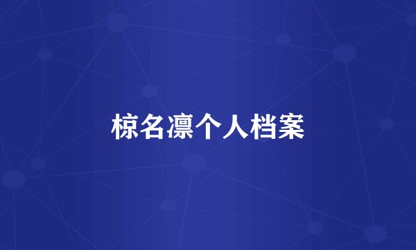 椋名凛个人档案