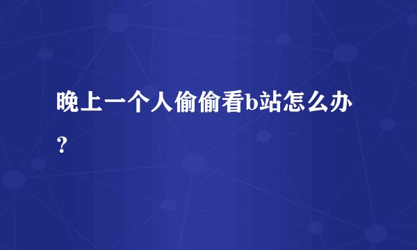 晚上一个人偷偷看b站怎么办？