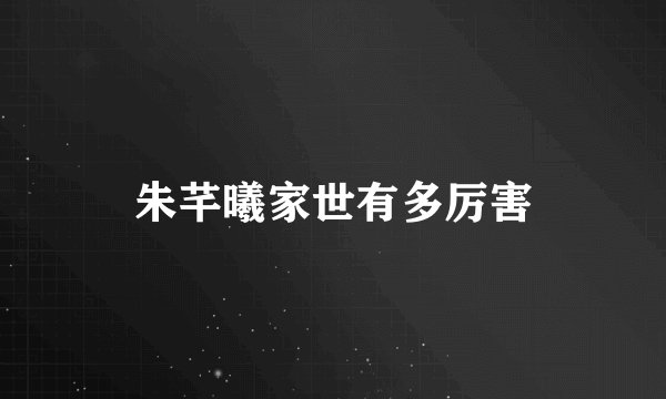 朱芊曦家世有多厉害