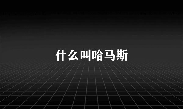 什么叫哈马斯