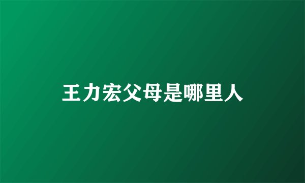 王力宏父母是哪里人