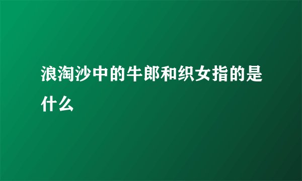 浪淘沙中的牛郎和织女指的是什么