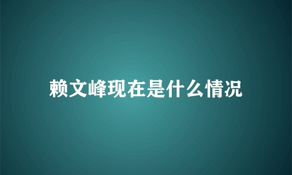 赖文峰现在是什么情况