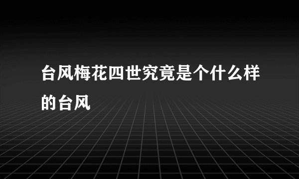 台风梅花四世究竟是个什么样的台风