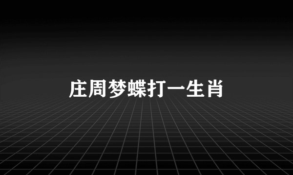 庄周梦蝶打一生肖