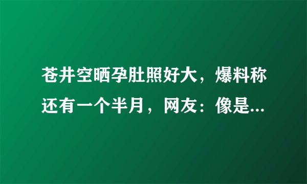 苍井空晒孕肚照好大，爆料称还有一个半月，网友：像是双胞胎啊！