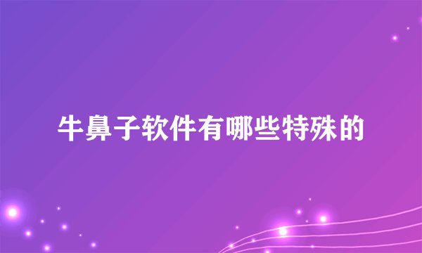 牛鼻子软件有哪些特殊的