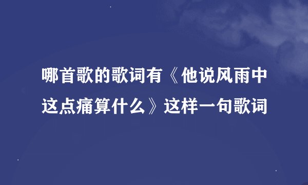 哪首歌的歌词有《他说风雨中这点痛算什么》这样一句歌词