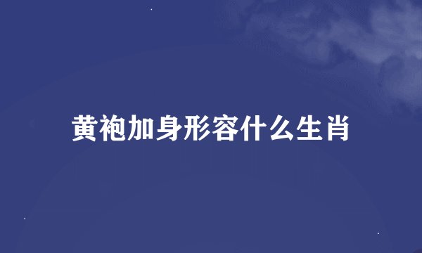 黄袍加身形容什么生肖