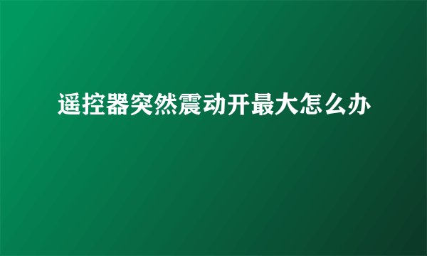 遥控器突然震动开最大怎么办