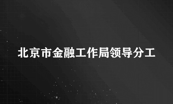 北京市金融工作局领导分工