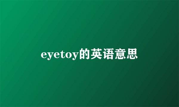 eyetoy的英语意思