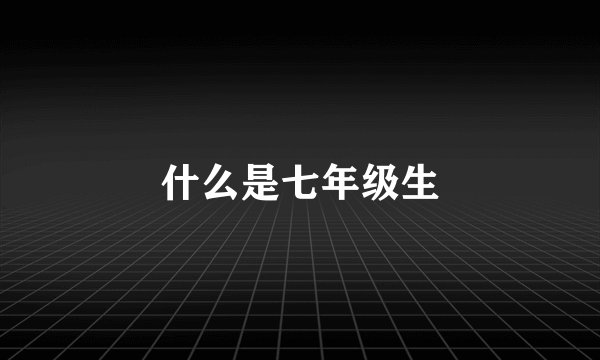 什么是七年级生