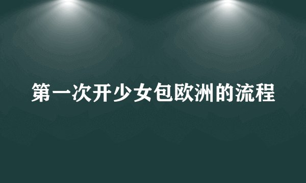 第一次开少女包欧洲的流程