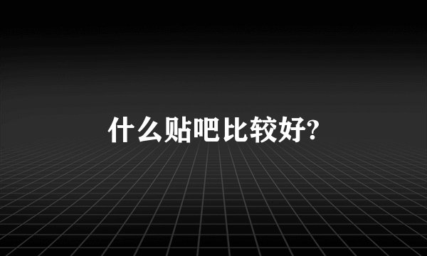什么贴吧比较好?