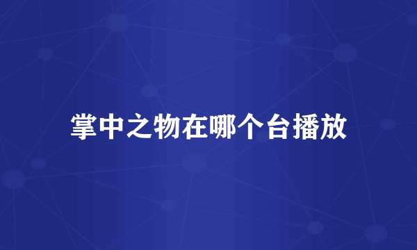 掌中之物在哪个台播放