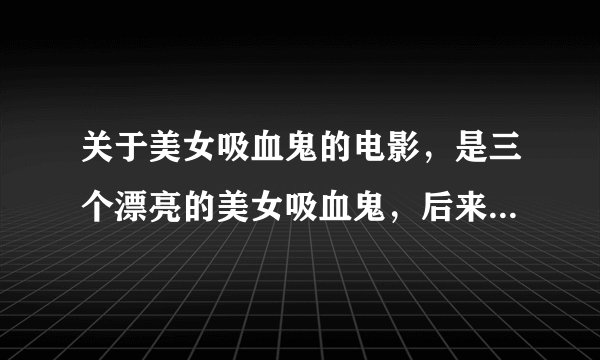 关于美女吸血鬼的电影，是三个漂亮的美女吸血鬼，后来又转化了一位美女，她们很时尚。好像是欧美的。