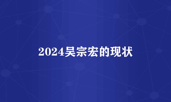 2024吴宗宏的现状