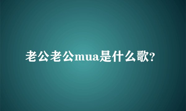 老公老公mua是什么歌？