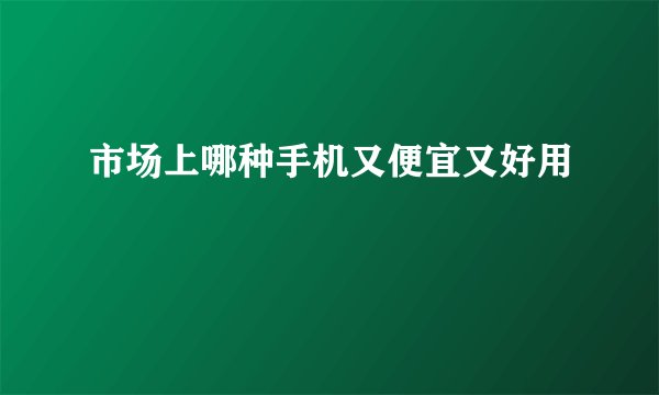 市场上哪种手机又便宜又好用