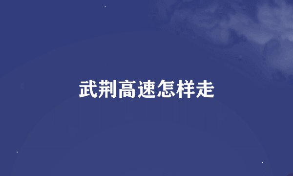 武荆高速怎样走