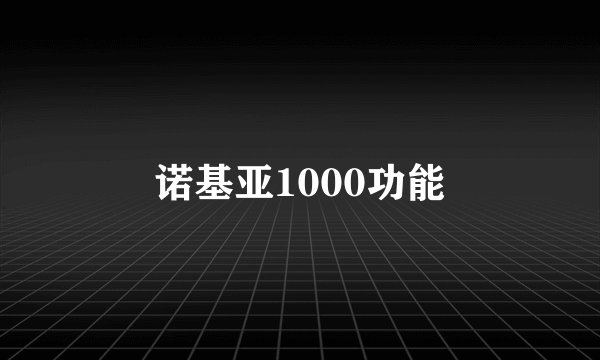 诺基亚1000功能
