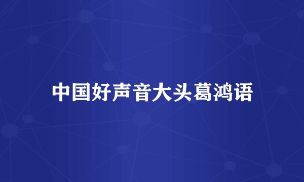 中国好声音大头葛鸿语
