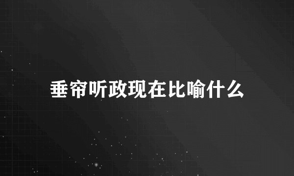 垂帘听政现在比喻什么