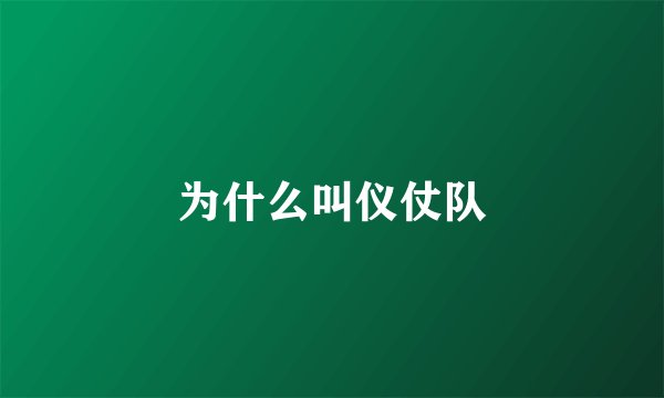 为什么叫仪仗队