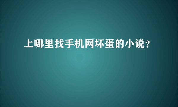 上哪里找手机网坏蛋的小说？