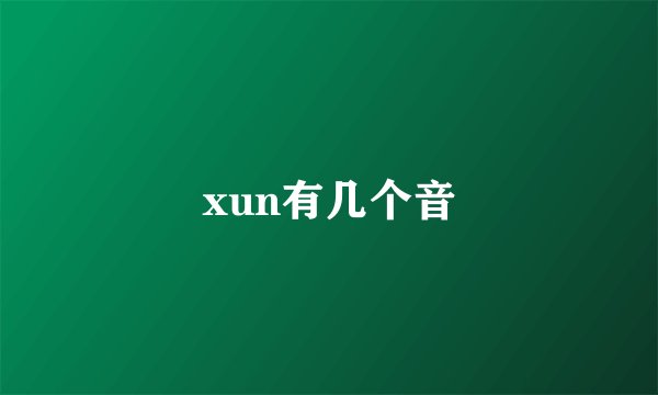 xun有几个音