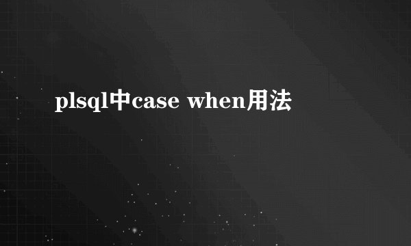 plsql中case when用法