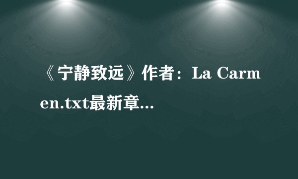 《宁静致远》作者：La Carmen.txt最新章节/全集txt免费下载
