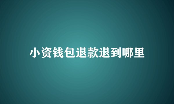 小资钱包退款退到哪里