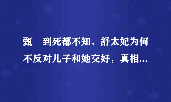 甄嬛到死都不知，舒太妃为何不反对儿子和她交好，真相只有一个