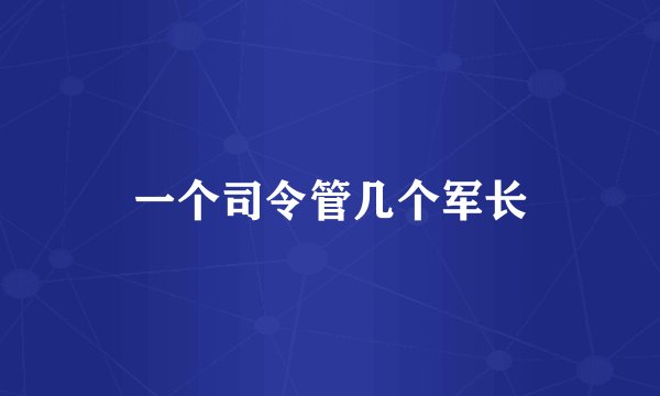 一个司令管几个军长