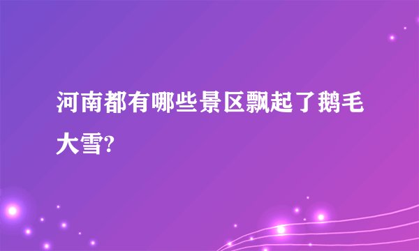河南都有哪些景区飘起了鹅毛大雪?