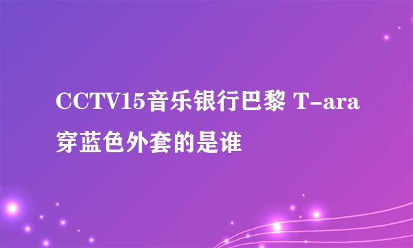 CCTV15音乐银行巴黎 T-ara穿蓝色外套的是谁