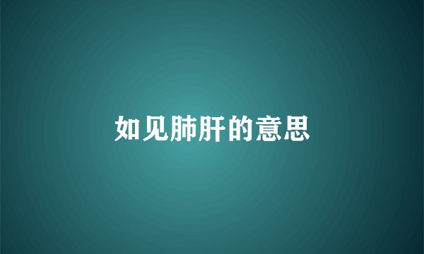 如见肺肝的意思