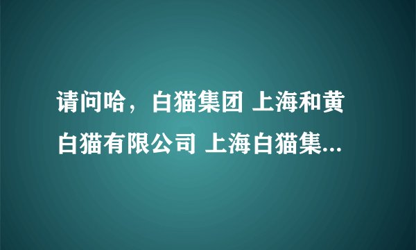 请问哈，白猫集团 上海和黄白猫有限公司 上海白猫集团有限公司 上海白猫股份有限公司 有什么区别？