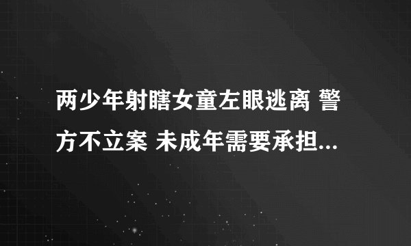 两少年射瞎女童左眼逃离 警方不立案 未成年需要承担法律责任吗