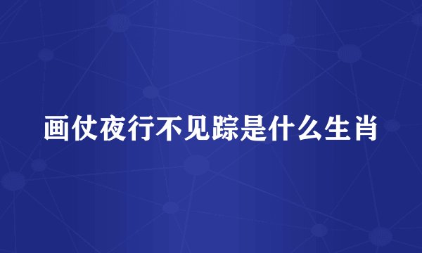 画仗夜行不见踪是什么生肖