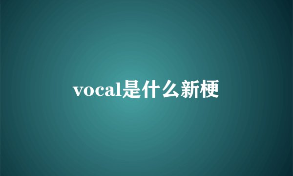vocal是什么新梗