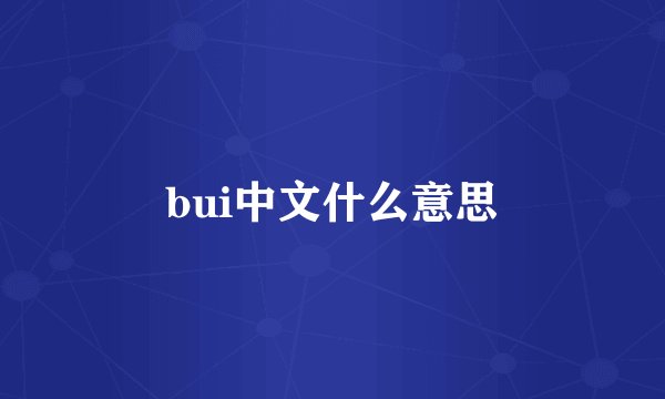 bui中文什么意思
